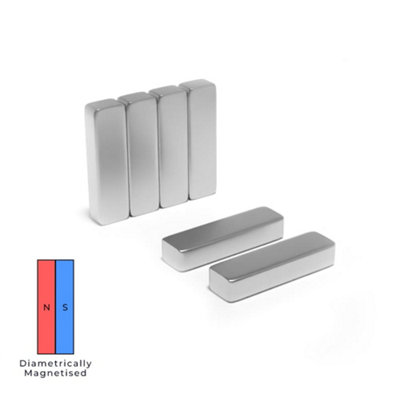 Magnet Store 38mm x 11mm x 7mm Block Diametrically Magnetised Neodymium ...