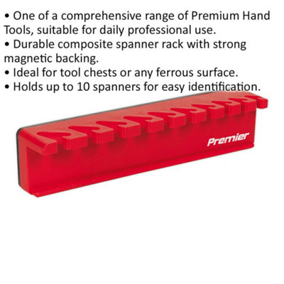 Magnetic 10 Spanner Rack for Tool Organization - 235mm Toolbox Management