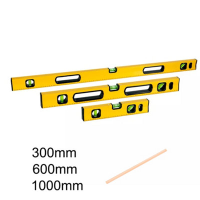 MAGNETIC 3 PIECE 300, 600, 1000mm BUILDERS BUILDING SPIRIT LEVEL SET