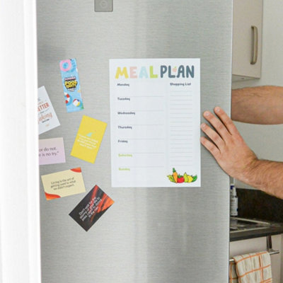 Magnetic A4 Weekly Meal Planner & Shopping List with Dry Erase Fruity ...