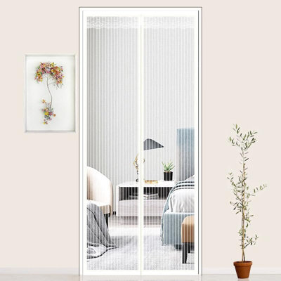 Risareyi Magnetic Window Screen - Self-Closing Mosquito Net, 32x36 Inches (Fits Openings Up To 30x34), White