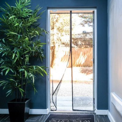 Magnetic Fly Screen Door, Hundreds Of Sizes, 175 X 200cm, Anti Mosquito Mesh Curtain With Powerful Magnets, Insect Protection Door, Black Strips - View #9