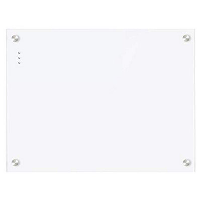 Magnetic Glass Whiteboard Notice Board 45 x 60 cm Dry Erase - White