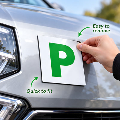 Magnetic L and P Plates Set for Learners and New Drivers - 4 Plates for ...