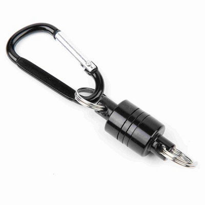 Magnetic Landing Holder Fly Fishing Net Release Net Holder Carabiner Tackle Magneto(Black)