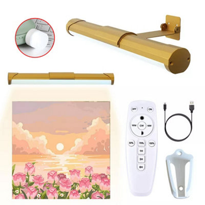 Magnetic LED Picture Light - Dimmable, Wireless, USB Rechargeable Wall Lamp