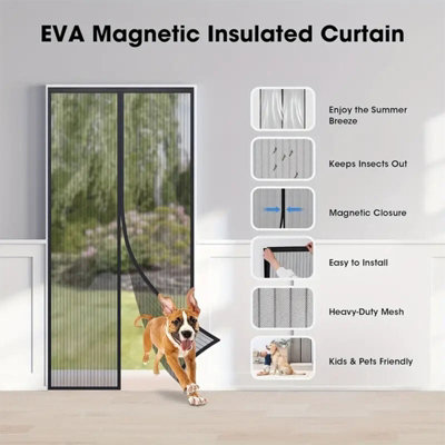 Risareyi Magnetic Window Screen - Self-Closing Mosquito Net, 30x44 Inch Actual Size, Thick Mesh