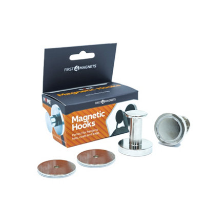 Magnetic Multi-Purpose Hooks - No Tools Required - Perfect for Coats, Hats and Bags (Pack of 2) (Nickel) Price Comparisons | Compare The Build