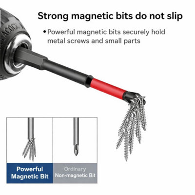 6-Piece Hex Shank Screwdriver Bits Set – Magnetic Core, Pagoda-Shaped Hex Design, 65mm & 100mm Lengths, Hardened Alloy, For Drills & Drivers