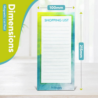 Magnetic Shopping List Pad for Fridge - 80 Tear-Off Sheets - 21.5 x 10cm - Shopping List Pads Magnetic Notepad for Fridge