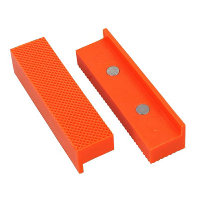 Magnetic Soft face Jaws Pads for Bench Vice Non marking 4" / 100mm Orange