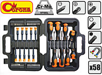 Magnetic tips screwdriver set 58 pcs, bits set Cr-Mo steel ( C5373)