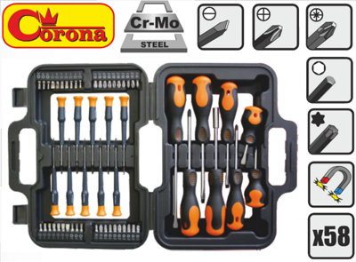 Magnetic tips screwdriver set 58 pcs, bits set Cr-Mo steel ( C5373)