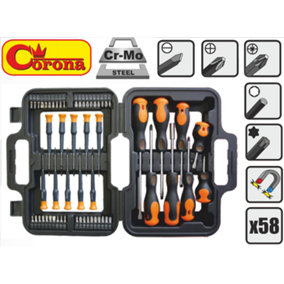 Magnetic tips screwdriver set 58 pcs, bits set Cr-Mo steel ( C5373)
