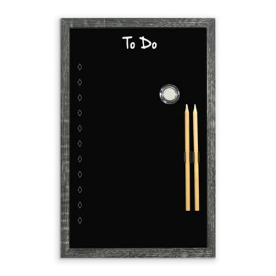 Magnetic 'To Do' Chalkboard with Charcoal MDF Frame - Sleek Modern Design To-Do List Format Chalk Board - H43 x W28 x D1.5cm