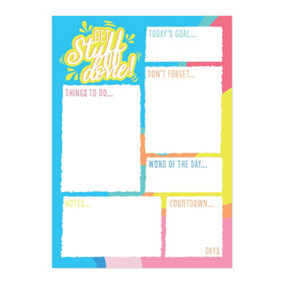Magnetic To Do List Daily Schedule or Shopping List with Get Stuff Done Design - Get Organised, Reduce Stress