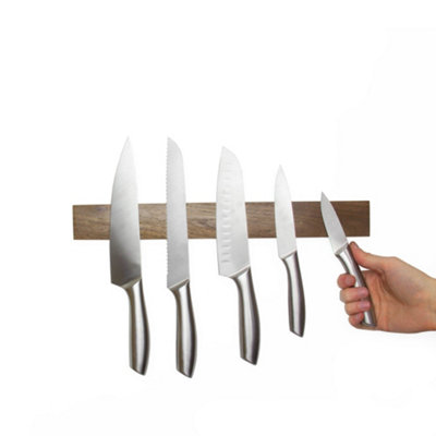 Magnetic Walnut Cutlery Rack for Kitchen, Home, Garage, Office and Shed