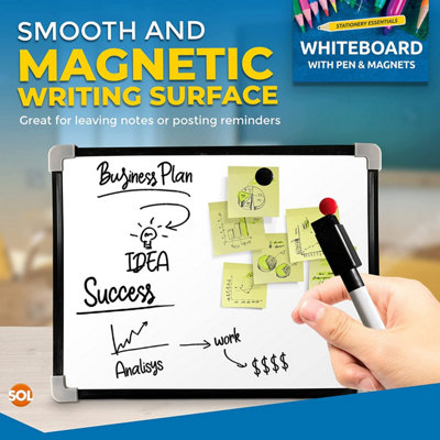 Magnetic Whiteboard A4 with Pen 29x24cm Small Whiteboard Dry Wipe Board Portable Mini Whiteboard Small White