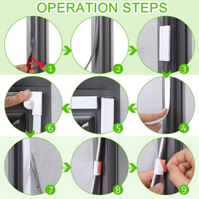 Magnetic Window Screen Net Mesh Fly Insect White Bug Moth Door Netting ...