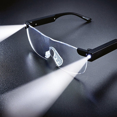 Magnifying Glasses with LED Lights USB Rechargeable 1.6x Magnification 2.5 Diopter Specs with Comfortable Bridge Support