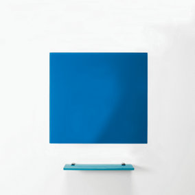 MagniPlan Magnetic Glass Wipe Board for Office, Meeting Room, Classroom and Home Office - 450mm x 450mm - Blue