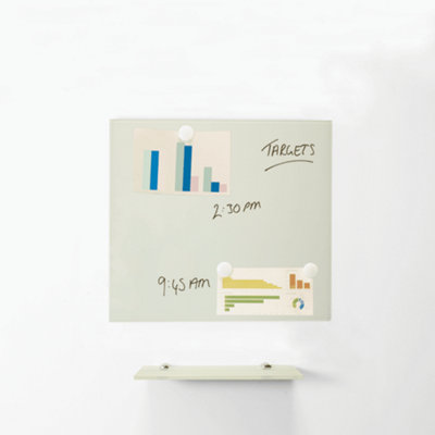 MagniPlan Magnetic Glass Wipe Board for Office, Meeting Room, Classroom and Home Office - 450mm x 450mm - Ultra White