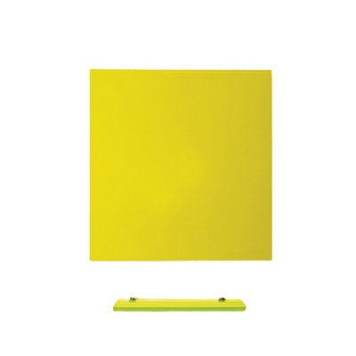 MagniPlan Magnetic Glass Wipe Board for Office, Meeting Room, Classroom and Home Office - 450mm x 450mm - Yellow Price Comparisons | Compare The Build