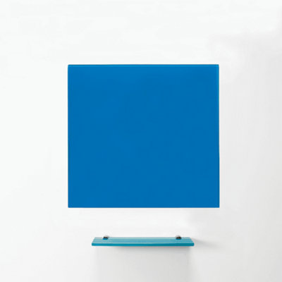 MagniPlan Magnetic Glass Wipe Board for Office, Meeting Room, Classroom and Home Office - 600mm x 450mm - Blue