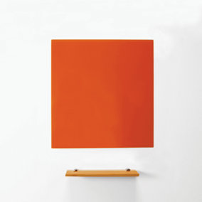 MagniPlan Magnetic Glass Wipe Board for Office, Meeting Room, Classroom and Home Office - 600mm x 450mm - Orange