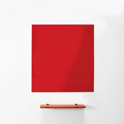 MagniPlan Magnetic Glass Wipe Board for Office, Meeting Room, Classroom and Home Office - 600mm x 450mm - Red