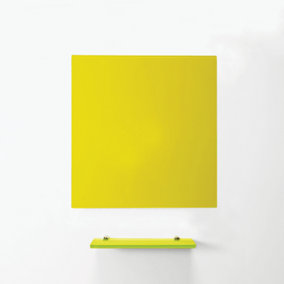 MagniPlan Magnetic Glass Wipe Board for Office, Meeting Room, Classroom and Home Office - 600mm x 450mm - Yellow