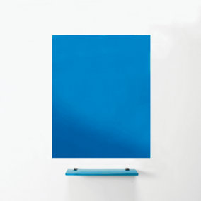 MagniPlan Magnetic Glass Wipe Board for Office, Meeting Room, Classroom and Home Office - 900mm x 600mm - Blue