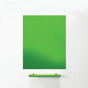 MagniPlan Magnetic Glass Wipe Board for Office, Meeting Room, Classroom and Home Office - 900mm x 600mm - Green