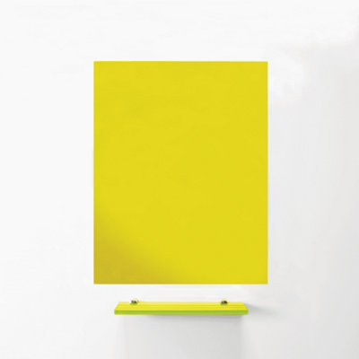 MagniPlan Magnetic Glass Wipe Board for Office, Meeting Room, Classroom and Home Office - 900mm x 600mm - Yellow Price Comparisons | Compare The Build