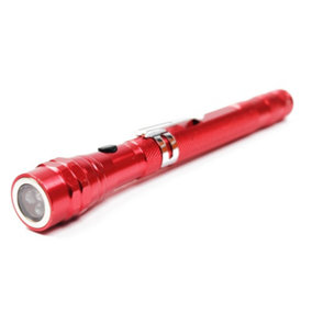 MagTorch Magnetic Torch with Extendable Flexible LED Light for DIY, Crafts, Carpentry and Tradesmen - Red