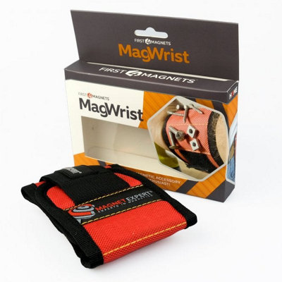 MagWrist Red Magnetic Wristband for Screws, Nails, Drill Bits - Ideal for Carpentry, DIY, Electrician, Mechanic Work Gadget