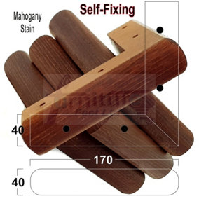 Mahogany Stain Wood Corner Feet 45mm High Replacement Furniture Sofa Legs Self Fixing  Chairs Cabinets Beds Etc PKC321