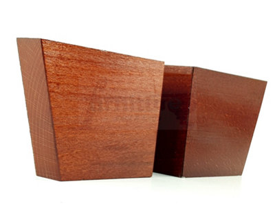 Mahogany Stain Wood Corner Feet 95mm High Replacement Furniture Sofa Legs Self Fixing Chairs Cabinets Beds Etc PKC300