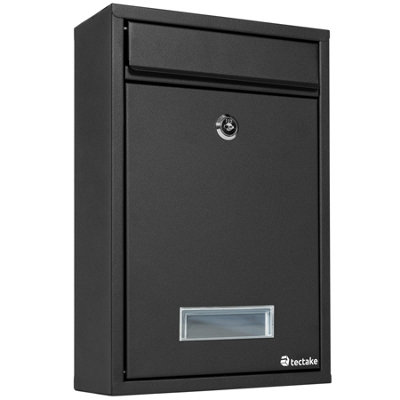 Mailbox Steel, secure post box - black