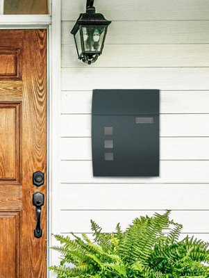 Mailbox, Wall-Mounted Lockable Post Letter Box with Viewing Windows ...