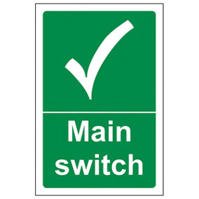 Main Switch Condition Safety Sign - Glow in the Dark - 200x300mm (x3)