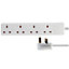 Mains Power Extension Lead, 4 Gang, Extra Long 10m, White