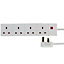 Mains Power Extension Lead with Neon Indicator, 4 Gang, 10m, White