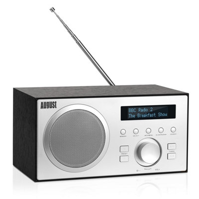 Mains Powered DAB/DAB+/FM Radio, Dual Alarm Clock, Bluetooth Speaker with Subwoofer, USB MP3 Player, 3.5mm AUX In - August MB420B