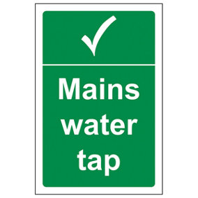 Mains Water Tap Hygiene Safety Sign - Adhesive Vinyl - 200x300mm (x3)