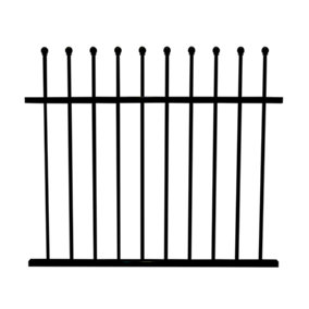 MAINTENANCE FREE 25 YEAR GUARANTEE ColourRail High-Quality Ball Top Railing Panel - 0.9m/3ft high by 2.4m/8ft wide in Black.