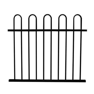 MAINTENANCE FREE 25 YEAR GUARANTEE ColourRail High-Quality Loop Top Railing Panel - 0.9m/3ft high by 2.4m/8ft wide in Black.