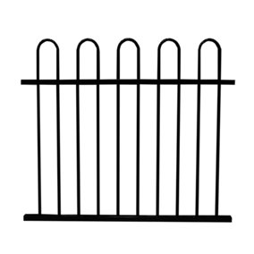 MAINTENANCE FREE 25 YEAR GUARANTEE ColourRail High-Quality Loop Top Railing Panel - 0.9m/3ft high by 2.4m/8ft wide in Black.