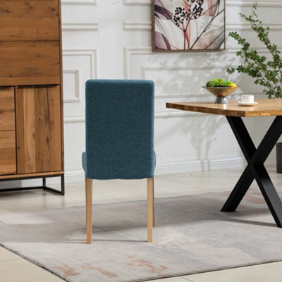 Teal fabric best sale dining chairs