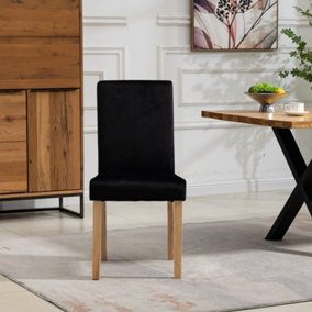 Maiolo Velvet Dining Chairs - Set of 2 - Black